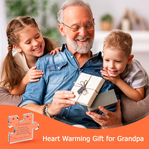 Personalized Engraved Acrylic Block Puzzle for Grandpa  Ideal Gift